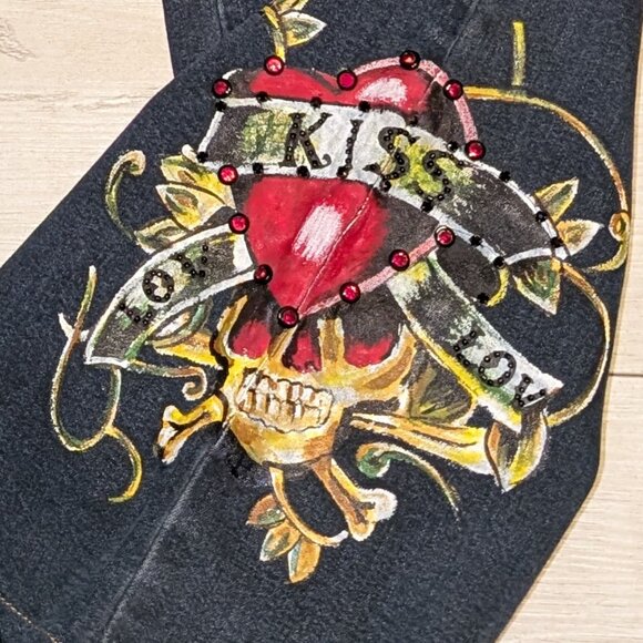 NWT Sassy Thai embroidered beaded Womens Stretch Jeans Size 14 - Picture 4 of 7